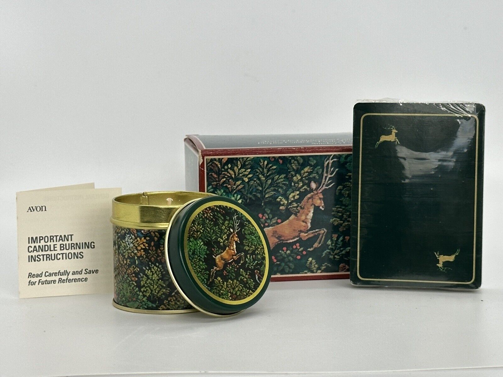 Avon The Gamesnan Gift Set Playing Cards & Freas Aroma Candle Smoker’s Candle