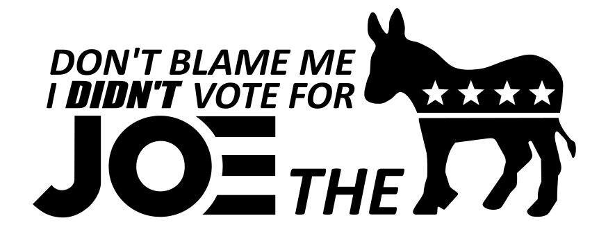 DON'T BLAME ME I DIDN'T VOTE FOR JOE THE JACK*SS, Decal Biden, Let's Go Brandon