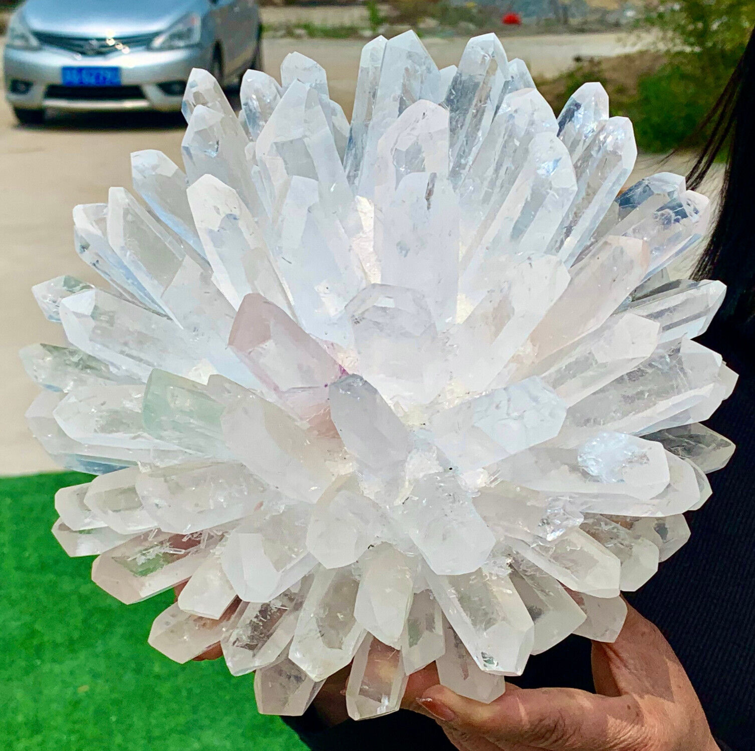16.71LB New Find White  PhantomQuartz Crystal Cluster MineralSpecimen 708