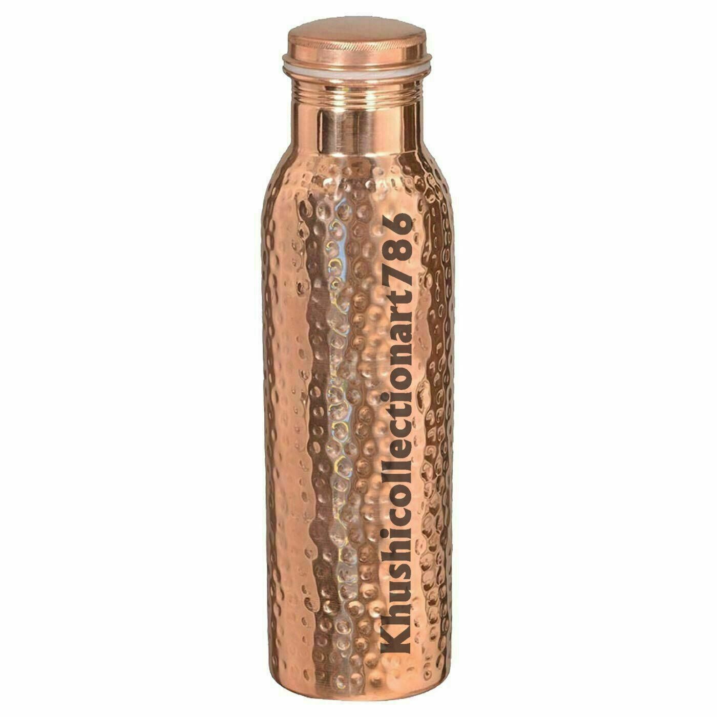 Copper Hammered Water Drinking Bottle Joint Free Ayurveda Health Benefits 1000ML
