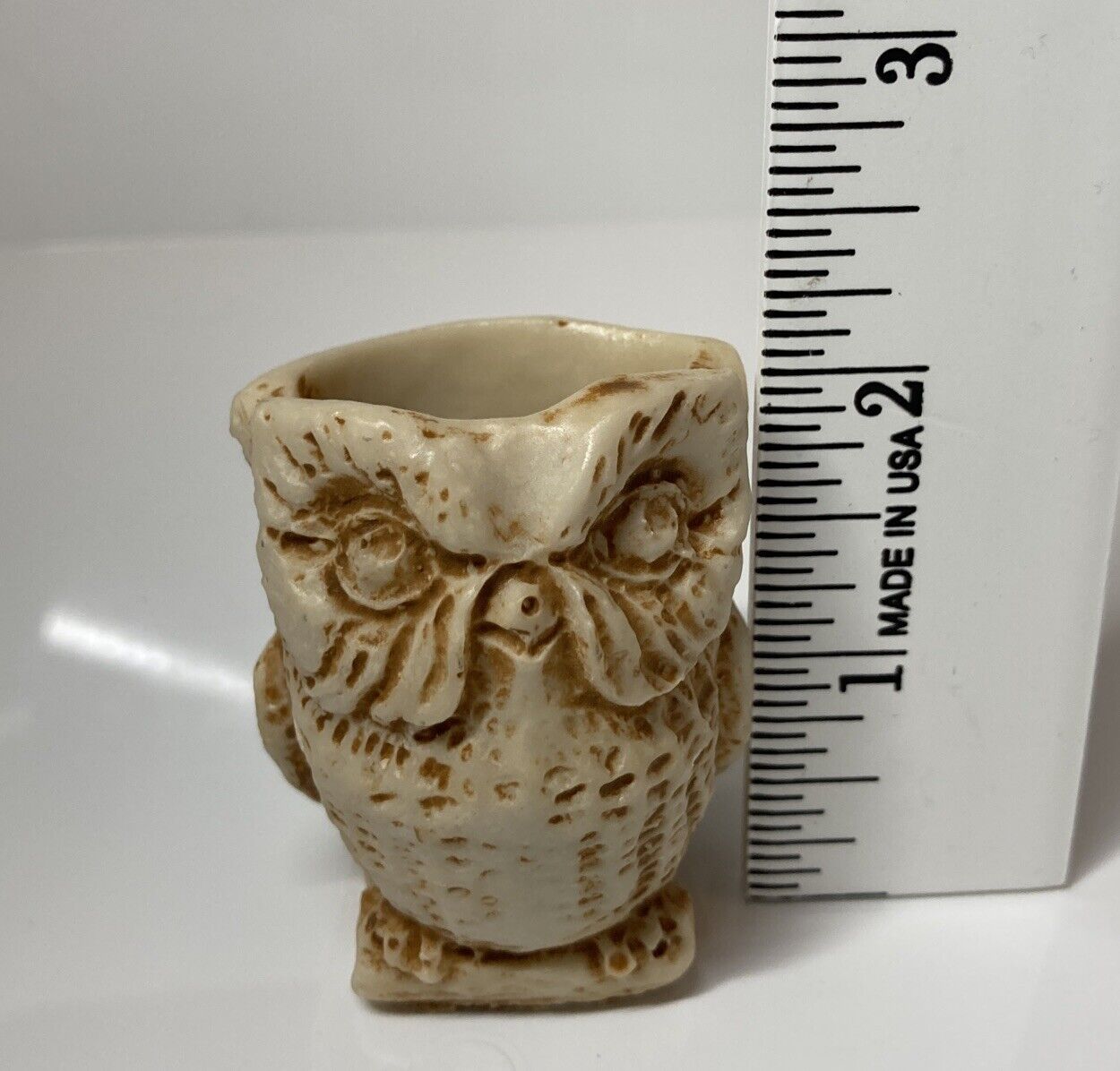 Genuine Georgia Marble Owl Figurine EUC