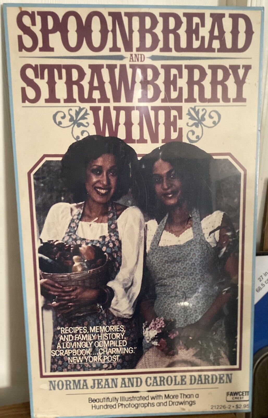 RARE 1978 20x30 Poster African American Spoonbread & Strawberry Wine Cookbook