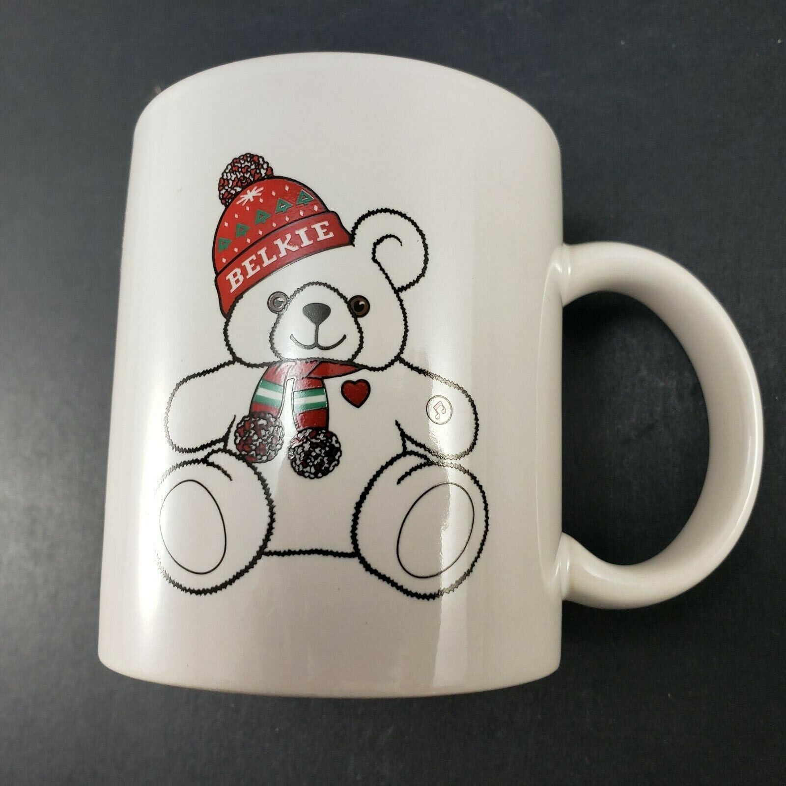 Belkie Bear Coffee Mug from Belks Department Store White Cup with Bear Figures