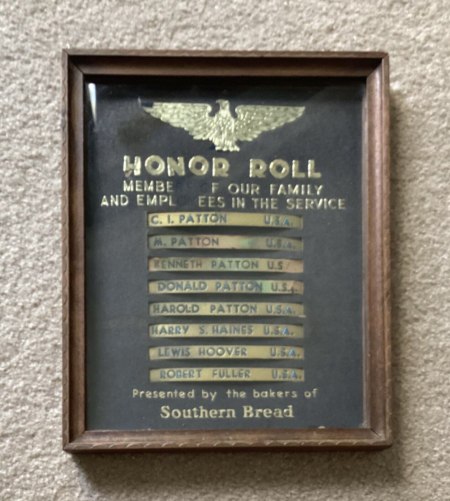 Honor Roll List Of Employees Presented By The Bakers Of Southern Bread Company