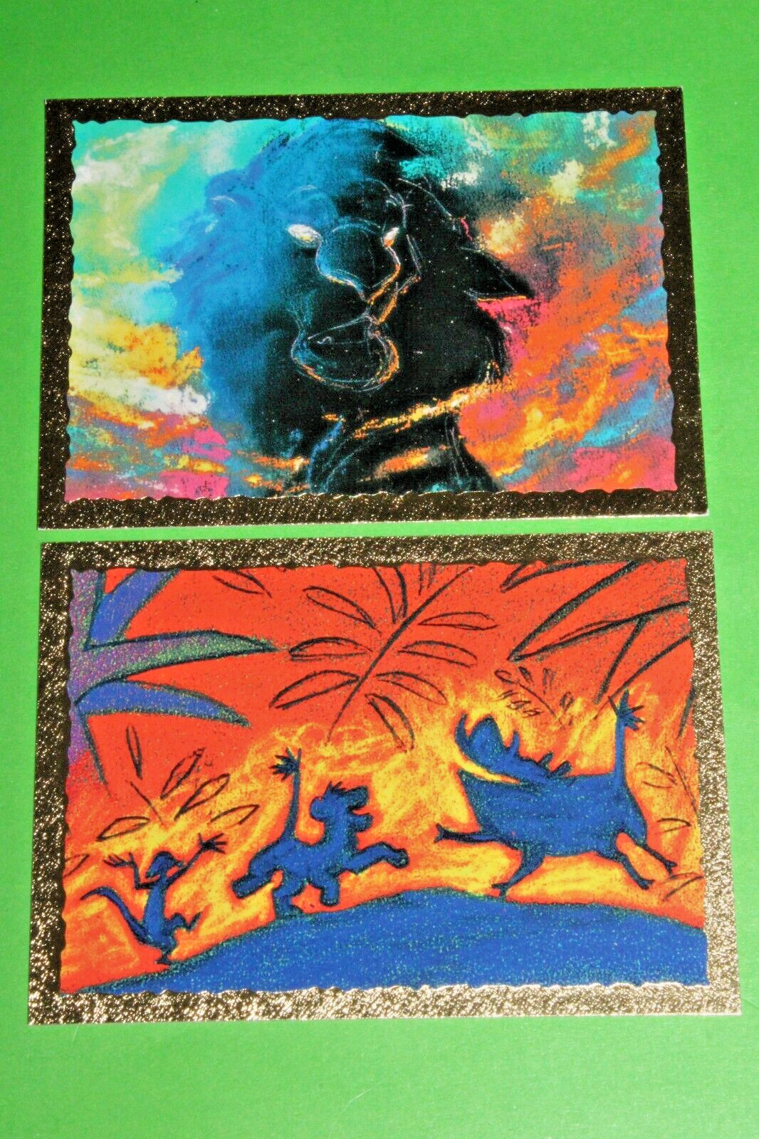 1994 SKYBOX THE LION KING SERIES 2 FOIL GOLD BORDER 2 CARD INSERT SET FB1 & FB2