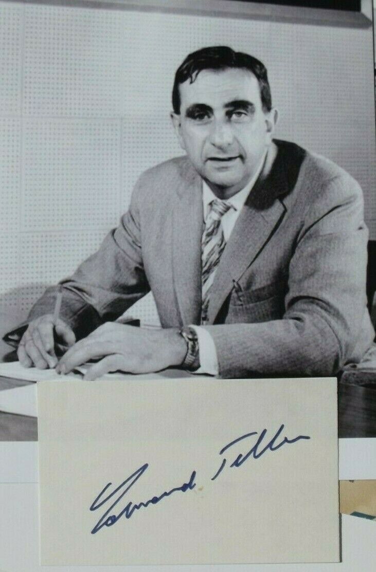 Edward Teller Autograph Signed Card Physicist 'Father Hydrogen Bomb'
