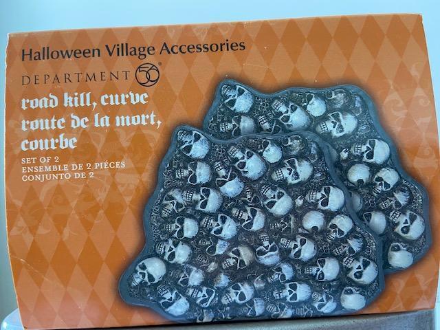 Department 56 Halloween Road Kill Curved Road Sections Set of 2 