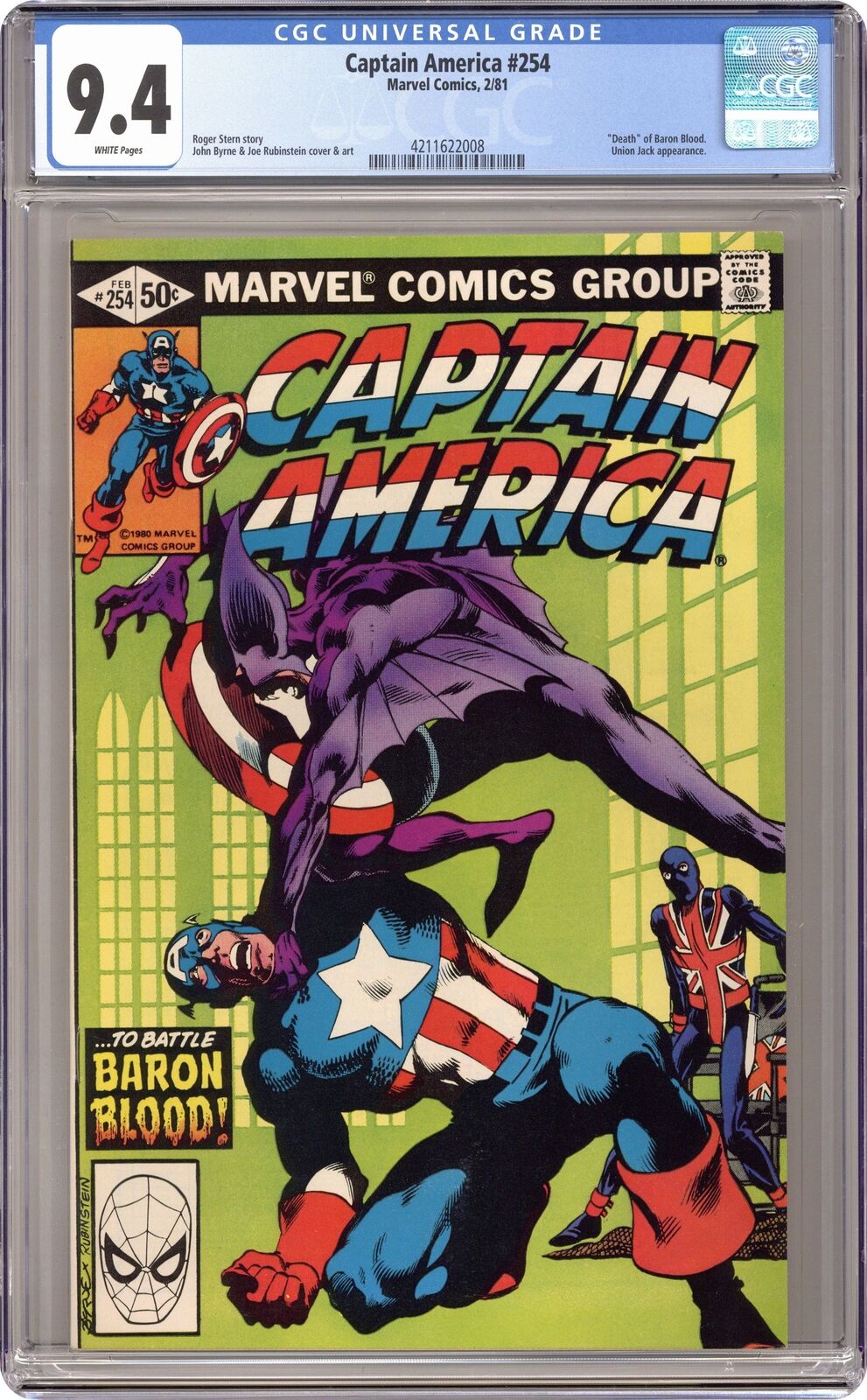 Captain America #254 CGC 9.4 1981 4211622008