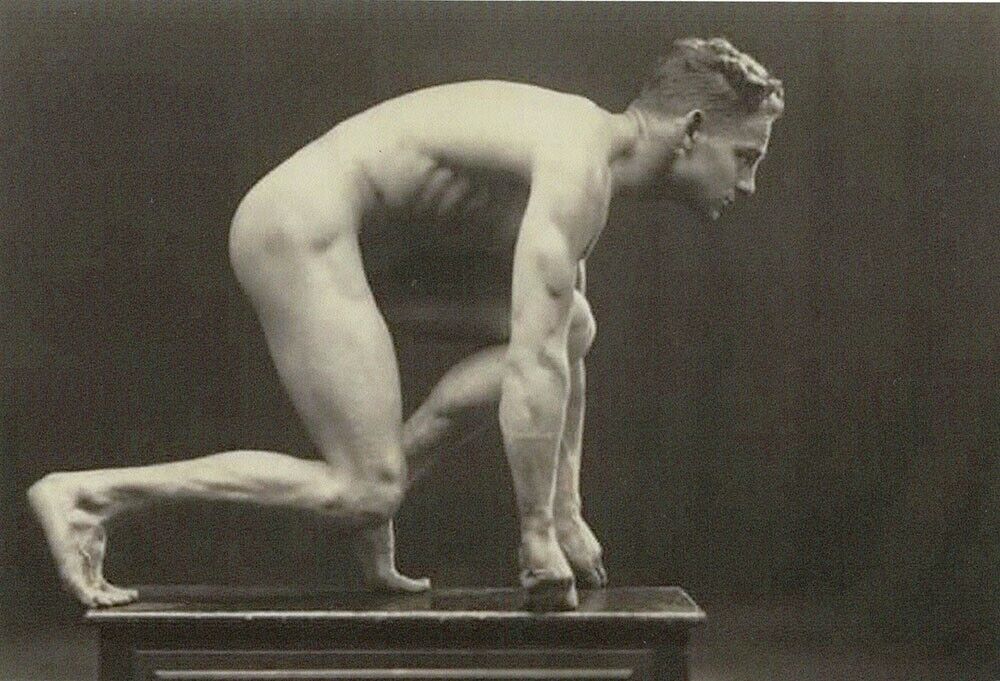 Male Sprinter in classical nude pose, gay man's collection 4x6