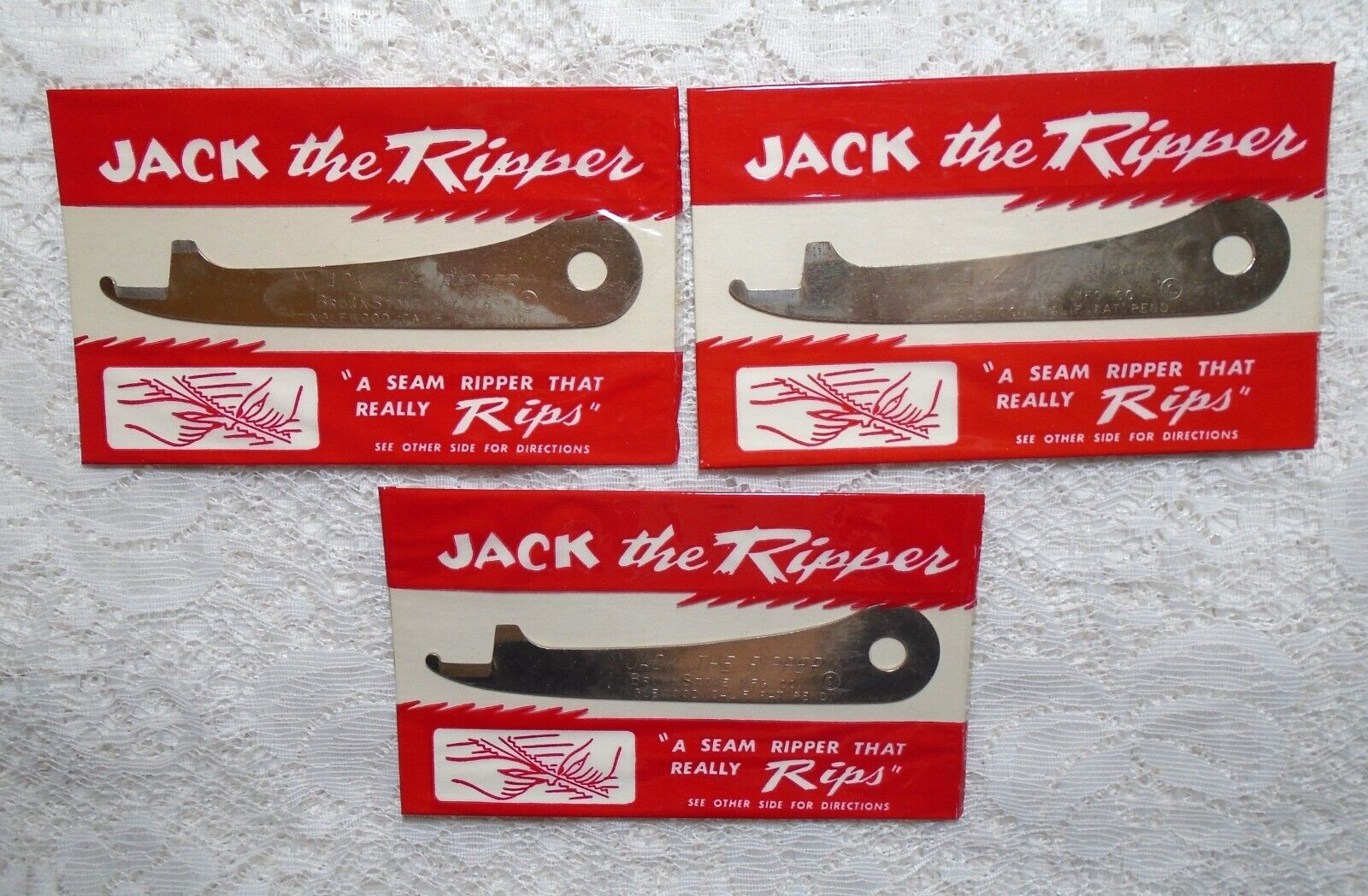 VINTAGE NOVELTY 1960's JACK THE RIPPER SEAM RIPPER COLLECTIBLE SEWING LOT