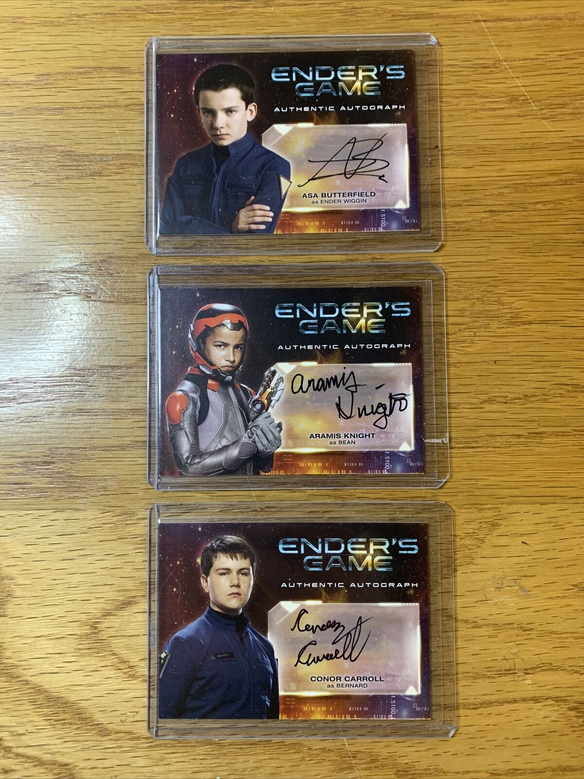 ENDER'S GAME Autograph Card Lot of 3: Features Asa Butterfield