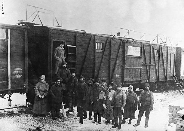Russia Photo shows sanitary diinfecting car trans Siberian Rai- 1919 Old Photo