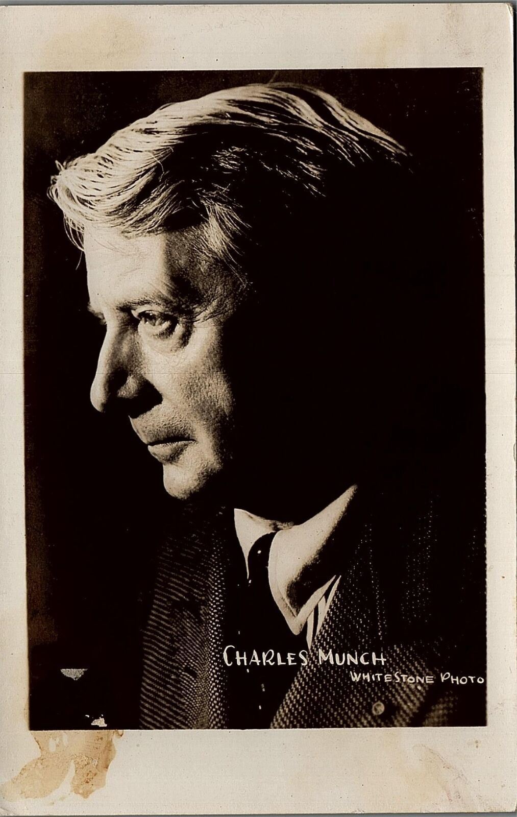 1952 PRESS PHOTO CHARLES MUNCH, BOSTON SYMPHONY CONDUCTOR  PHOTO RPPC 39-139