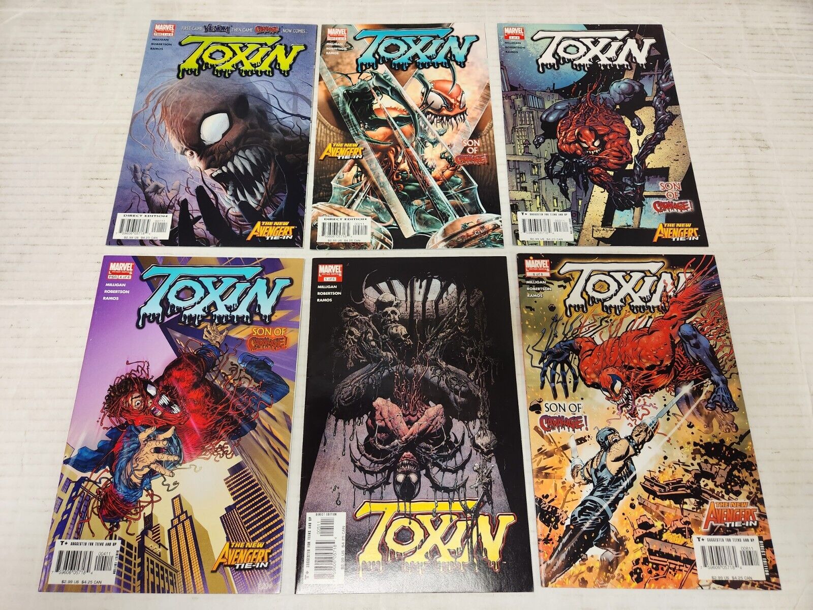 Toxin 1-6 Complete Set Marvel Comics
