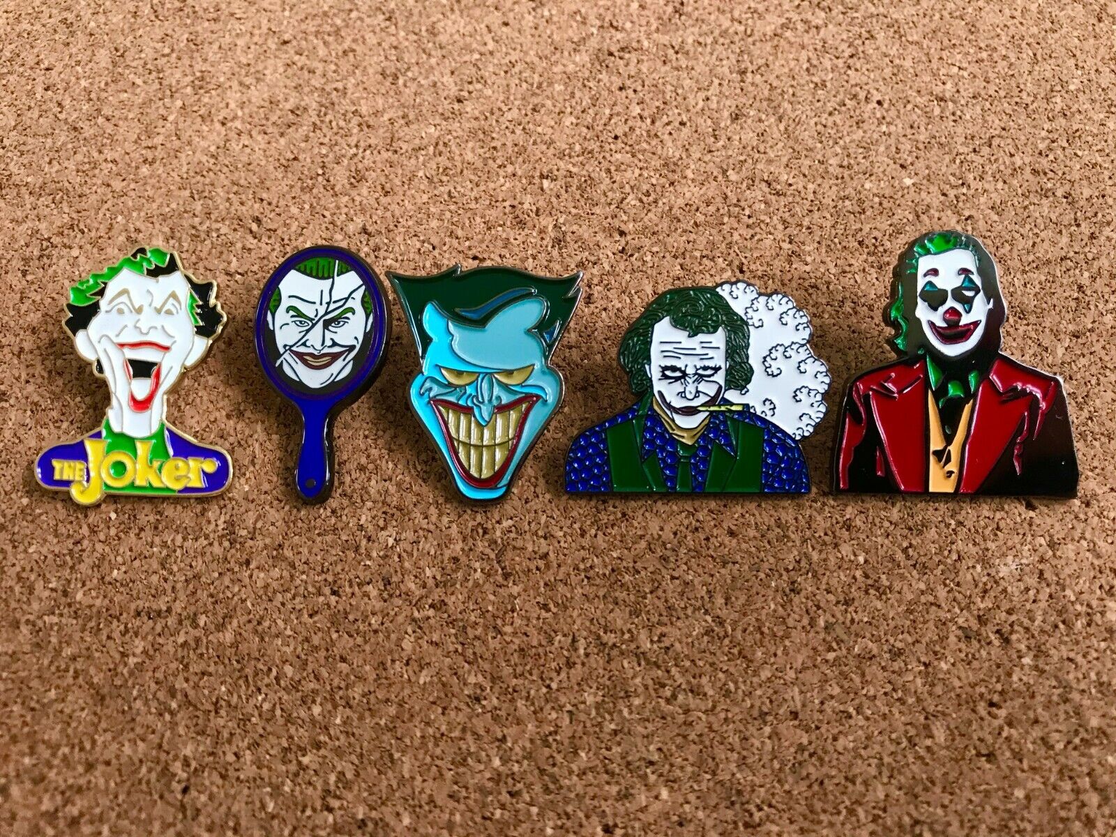 SET OF 5 Evolution Of The Joker Enamel Pin Set