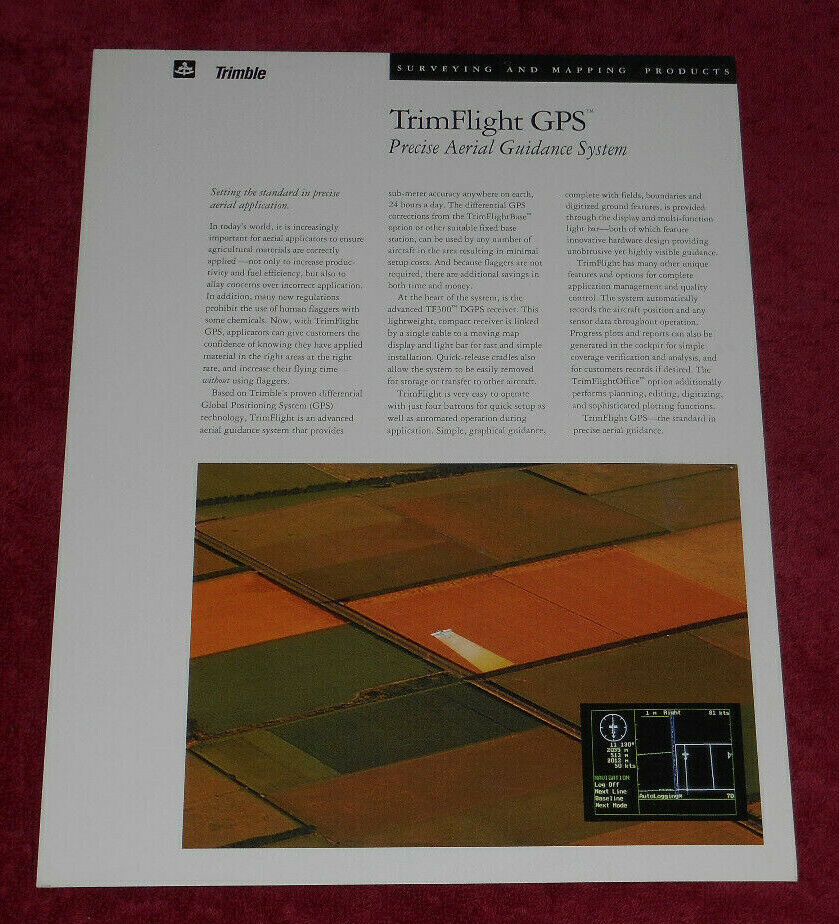 1993 Trimble TrimFlight GPS Precise Aerial Guidance System Fact Sheet