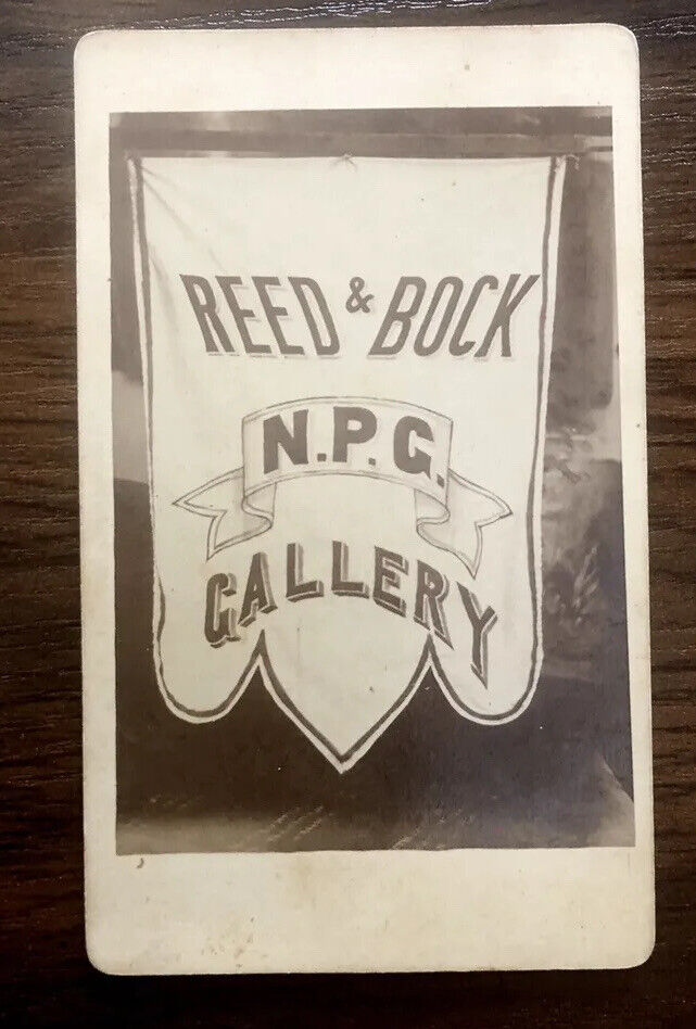 Rare CDV Photo Advertising Sign or Banner for NPG Gallery 1800s Photographer Ad