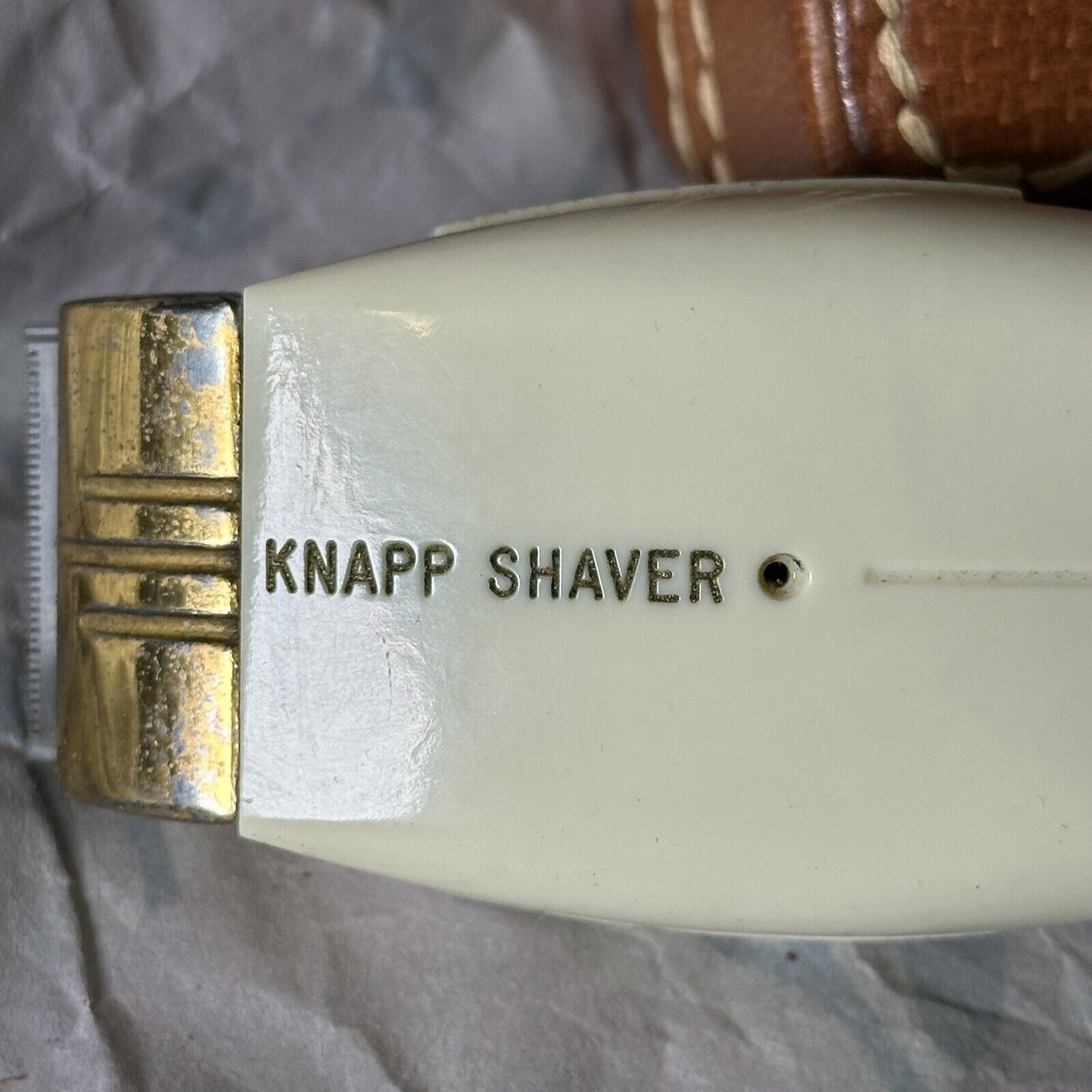 Vintage 1938 Knapp Angled Electric Shaver In Deluxe Leather Case & Mirror Works