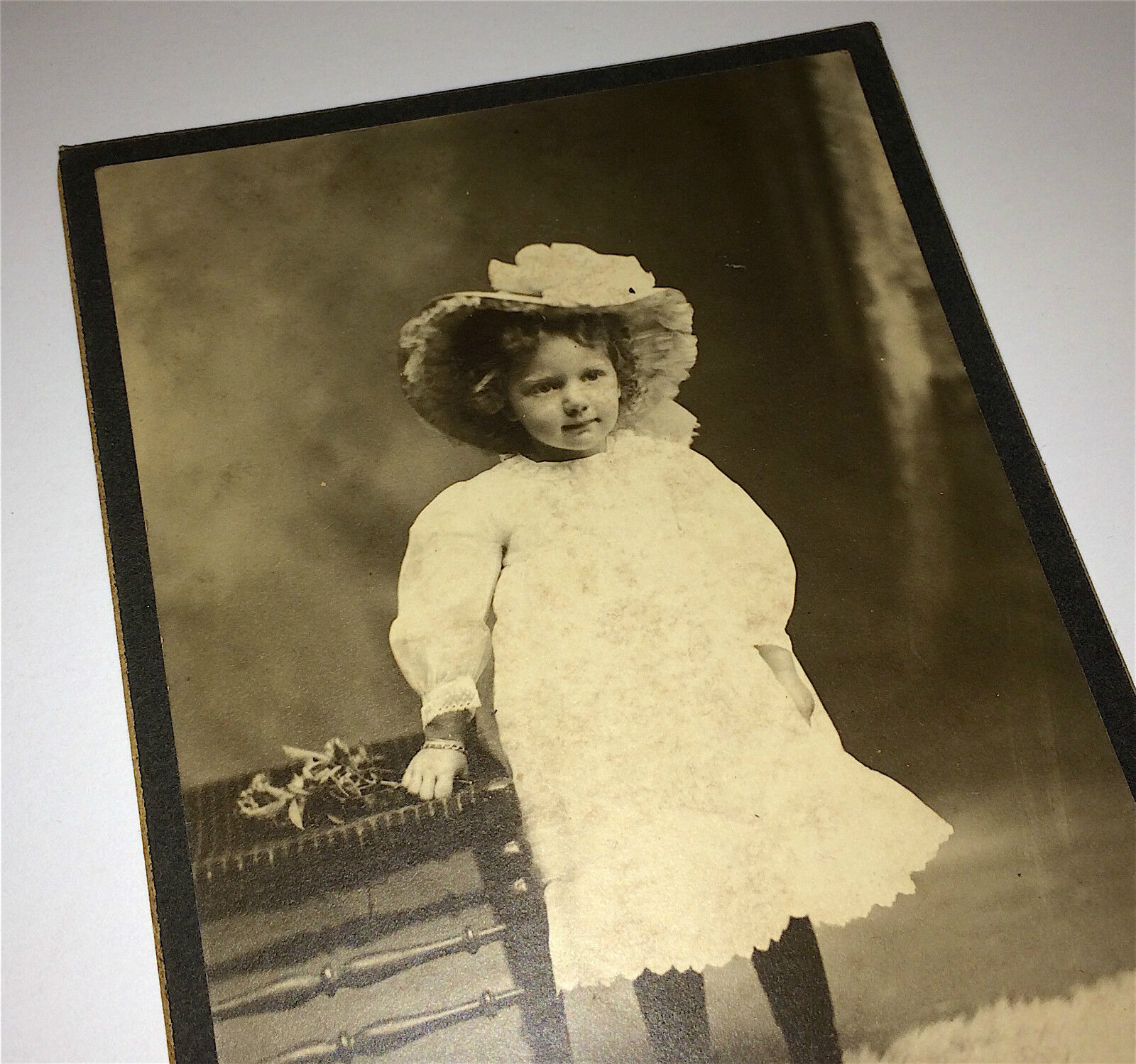 Antique Adorable Victorian White Fashion Little Child, Bracelet PA Cabinet Photo