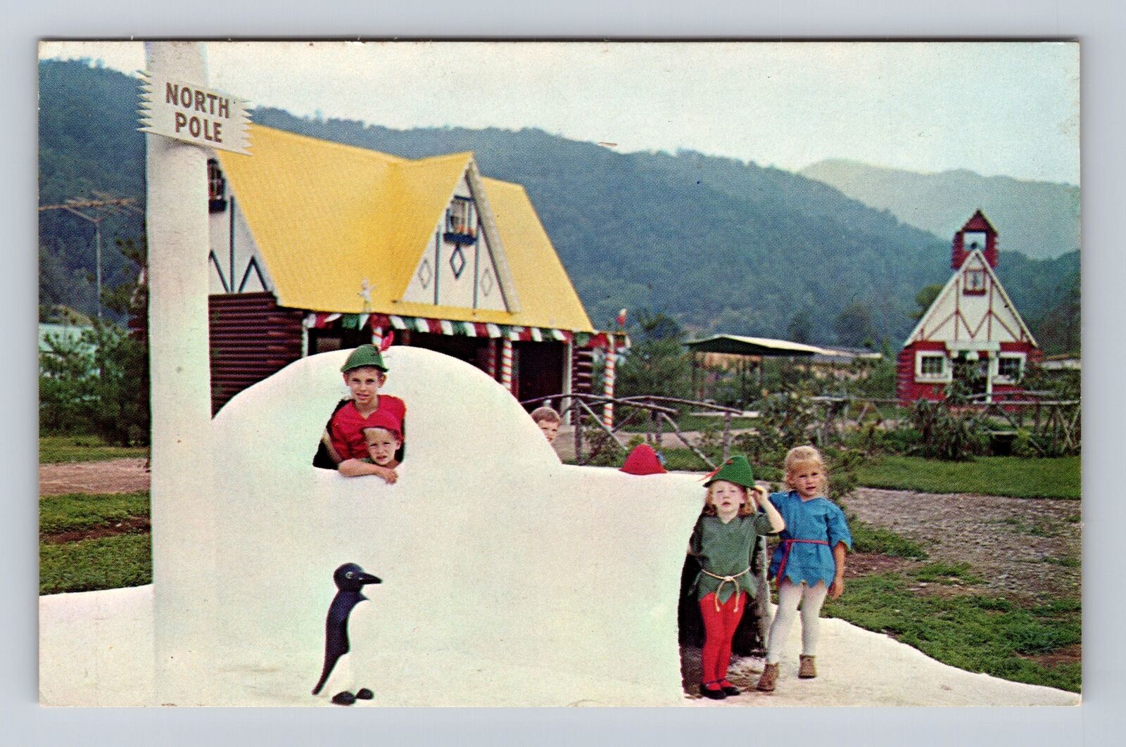 Cherokee NC-North Carolina, North Pole, Santa\'s Land, Antique, Vintage Postcard