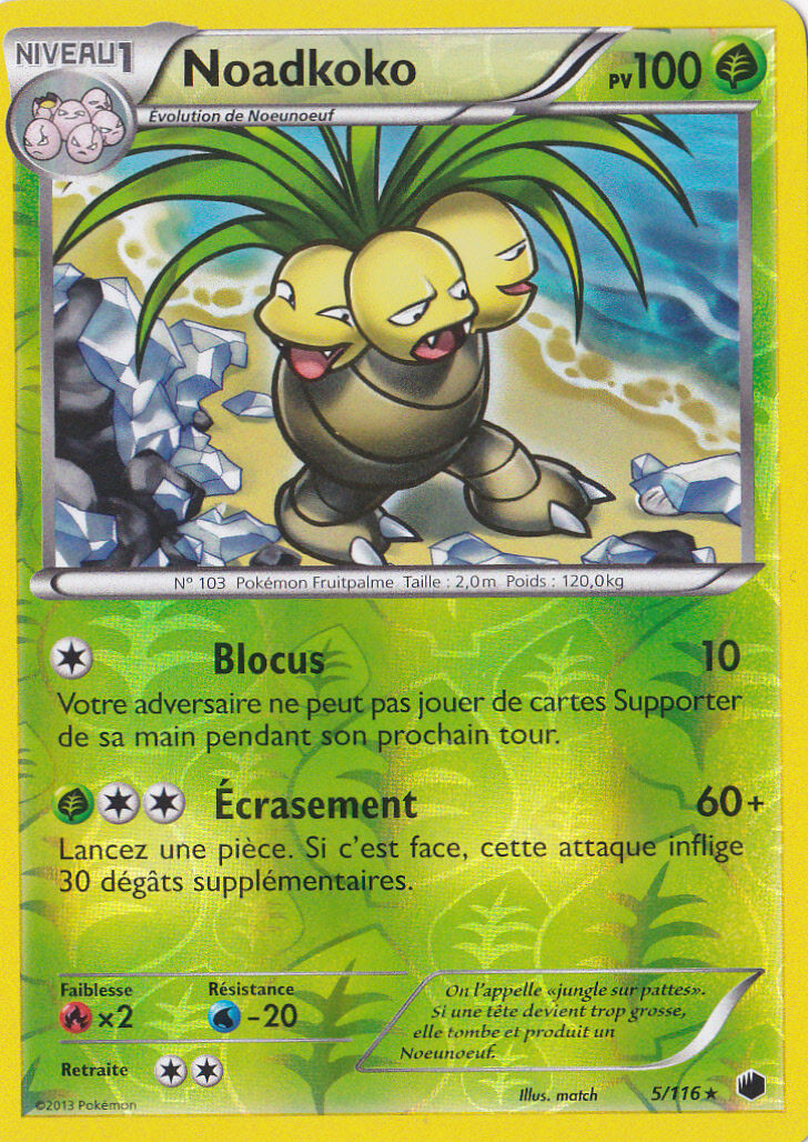 Noadkoko Reverse - N&B:Plasma Glaciation - 5/116 - French Pokemon Card