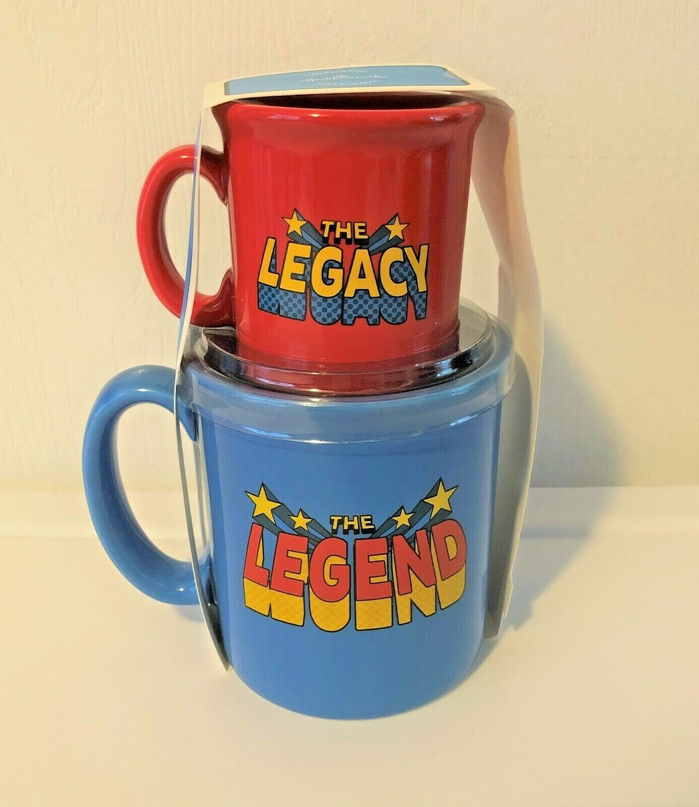 Hallmark Blue and Red Mug Set The Legend Legacy Dad Son New in Package