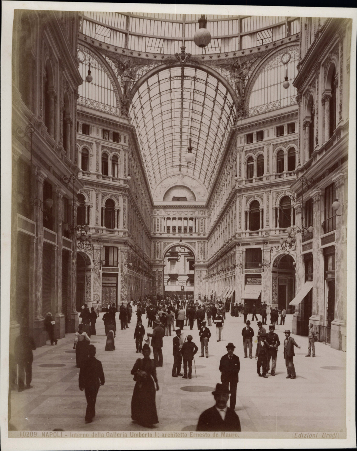 Italy, Naples, Galleria Umberto I, Interior, ED. Brogi Tirage Vintage Print, 