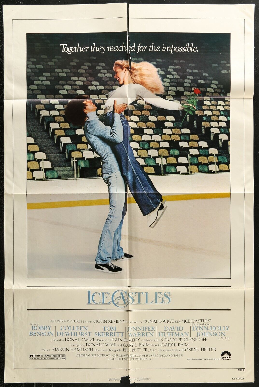 ICE CASTLES Robby Benson ORIGINAL 1978 FF 1-SHEET MOVIE POSTER 27 x 41  