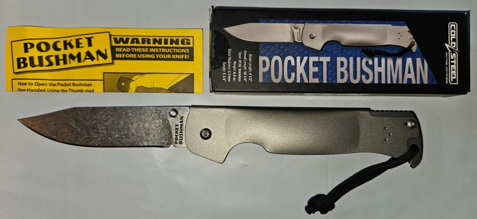 Cold Steel Pocket Bushman CS-95FB. Ram Safe Lock, Mono Block Handle. 4116 Steel.
