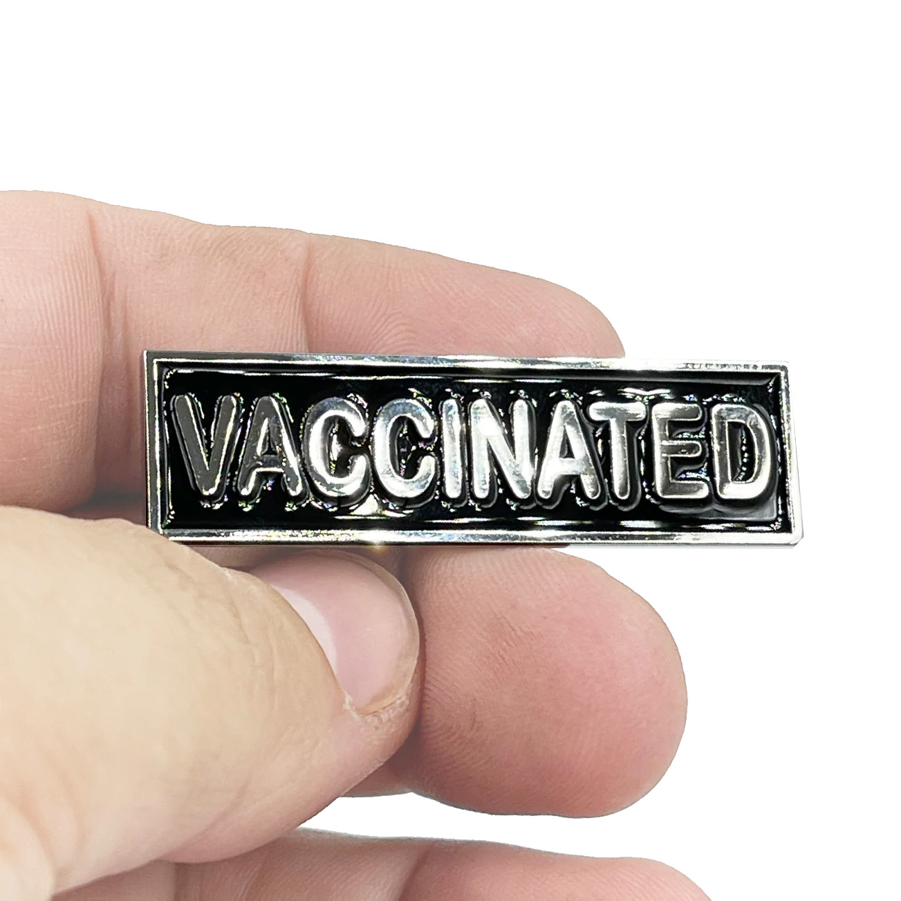 EL2-006 VACCINATED Commendation Bar Pin Pandemic Operation Warp Speed Police Fir