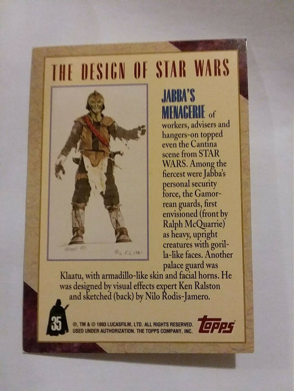 Star Wars Galaxy-Design of Star Wars - 1993 Topps trading cards