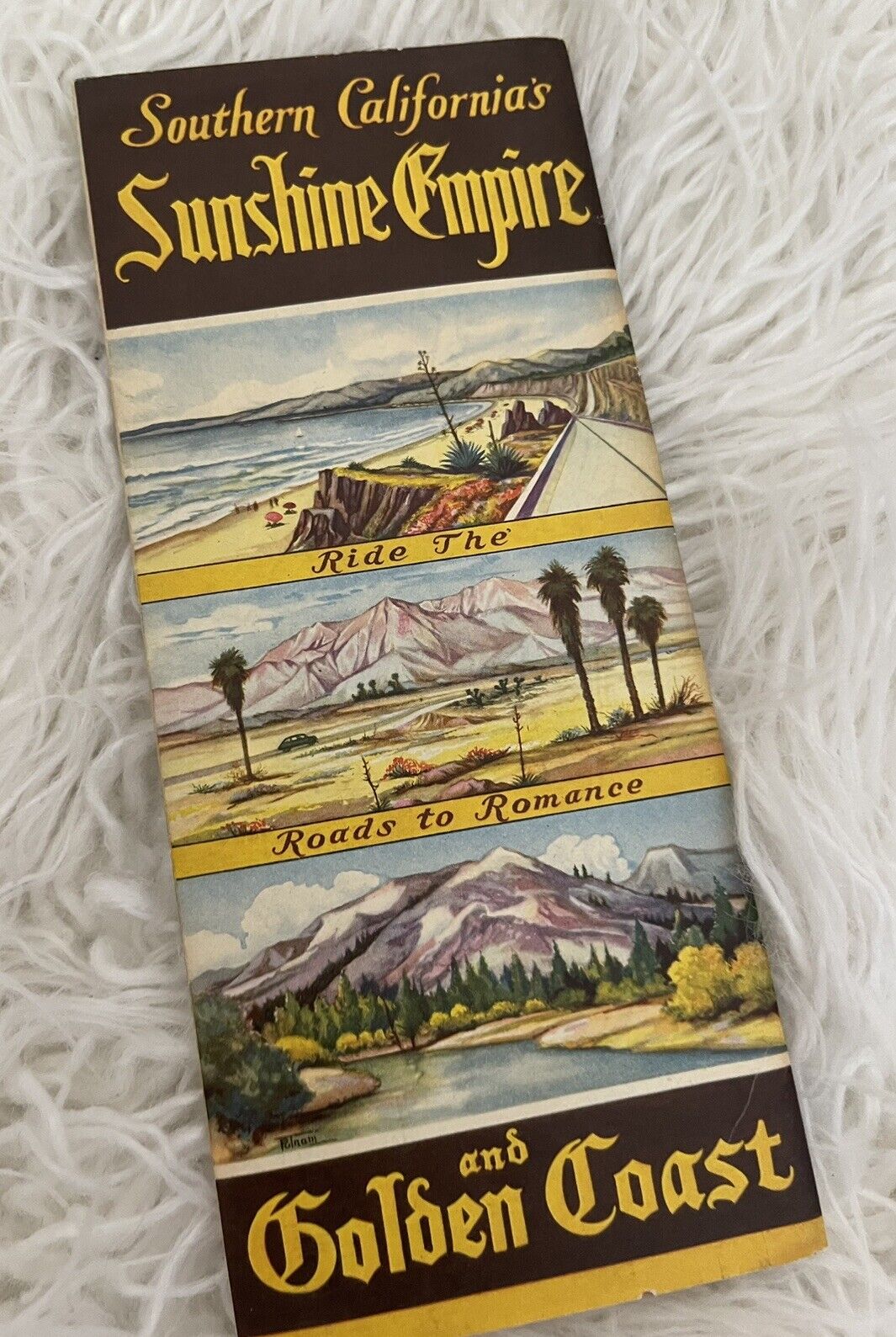 VTG Travel Broch, So California, Golden Coast, Illustrated Map Sunshine Empire