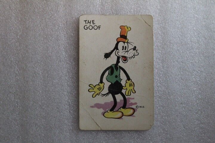 1935 Whitman Mickey Mouse Old Maid Card - The Goof  Walt Disney 1930\'s V2
