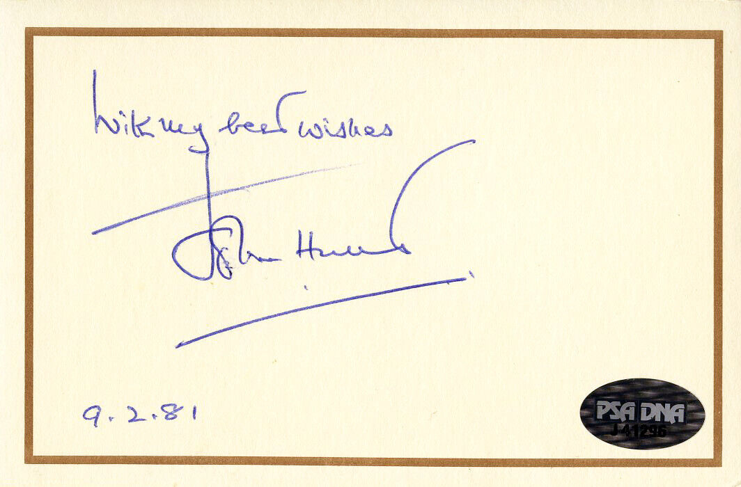 Sir John Hunt. Mt Everest leader. 5.25x3.5 card signed in blue ink. PSA/DNA COA