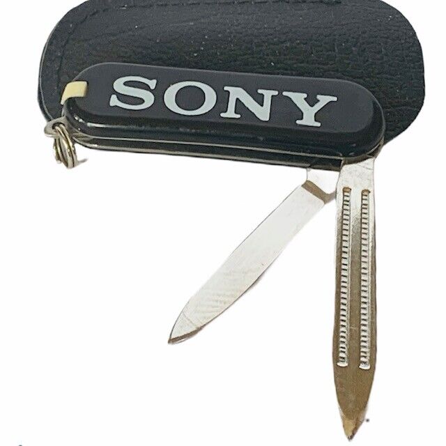 Sony pocket knife swiss army 3 blade case tweezers toothpick RARE wireless vtg 3