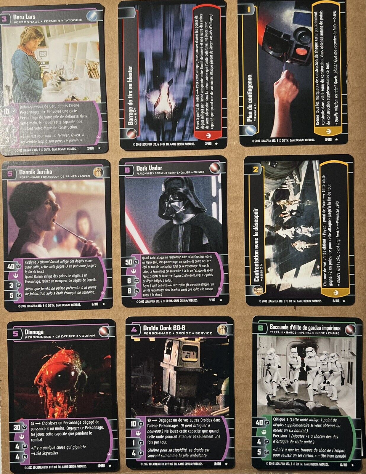 STAR WARS TCG WOTC: A New Hope NEAR Complete Set - FRENCH FRENCH