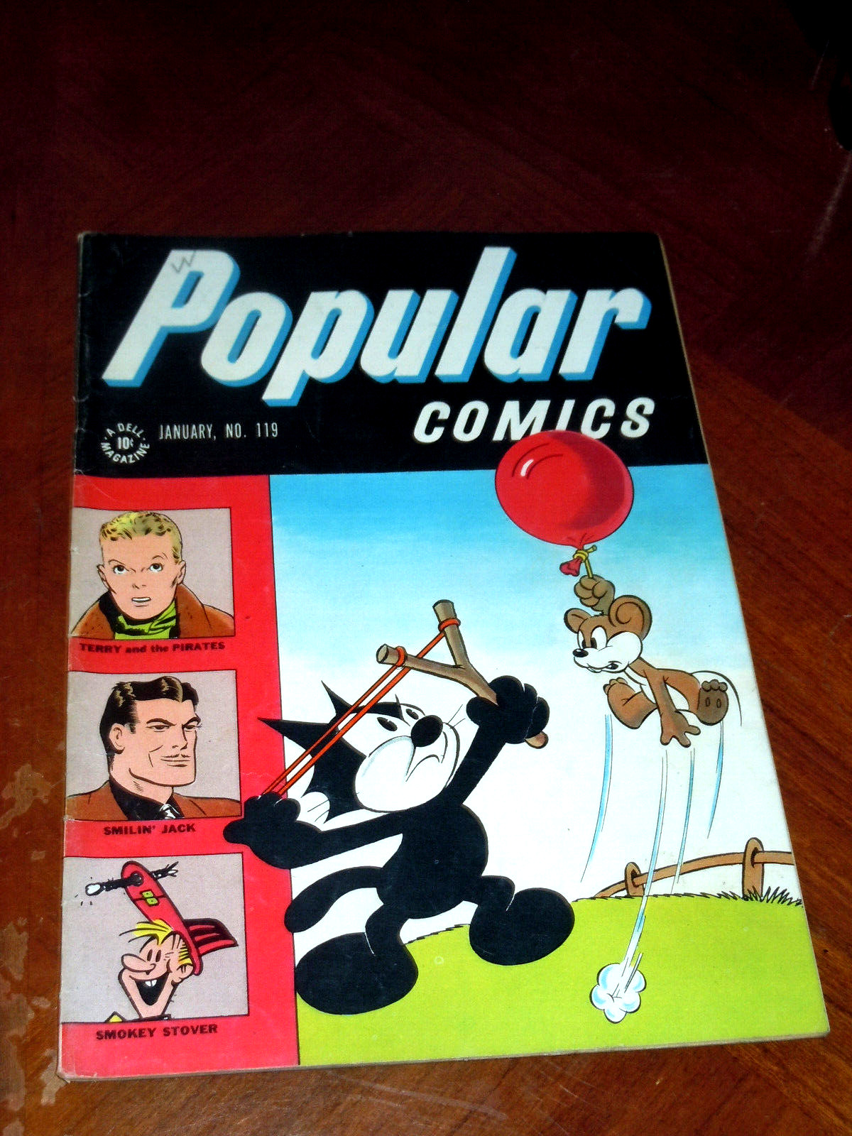 POPULAR COMICS #119 (DELL 1946)  VG-F (5.0) cond.  FELIX THE CAT, GANG BUSTERS