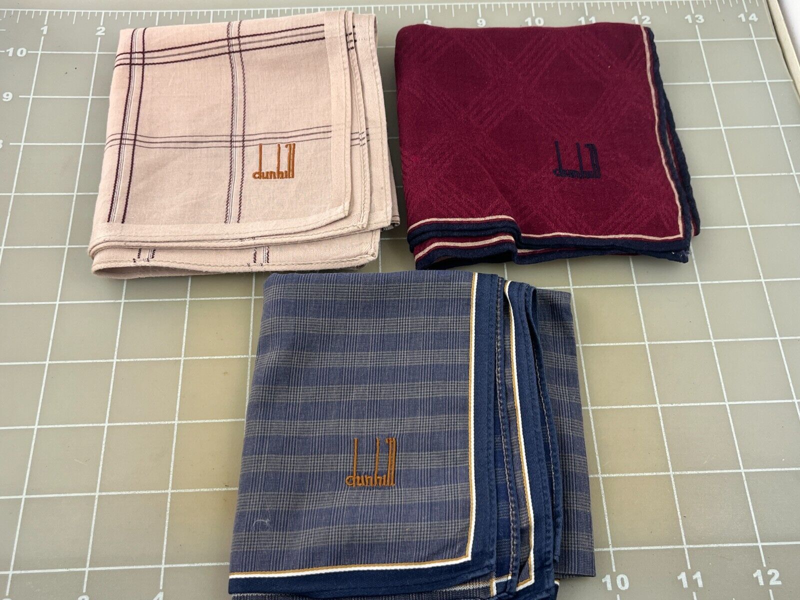 Judd\'s Lot of 3 NEW Dunhill Handkerchiefs