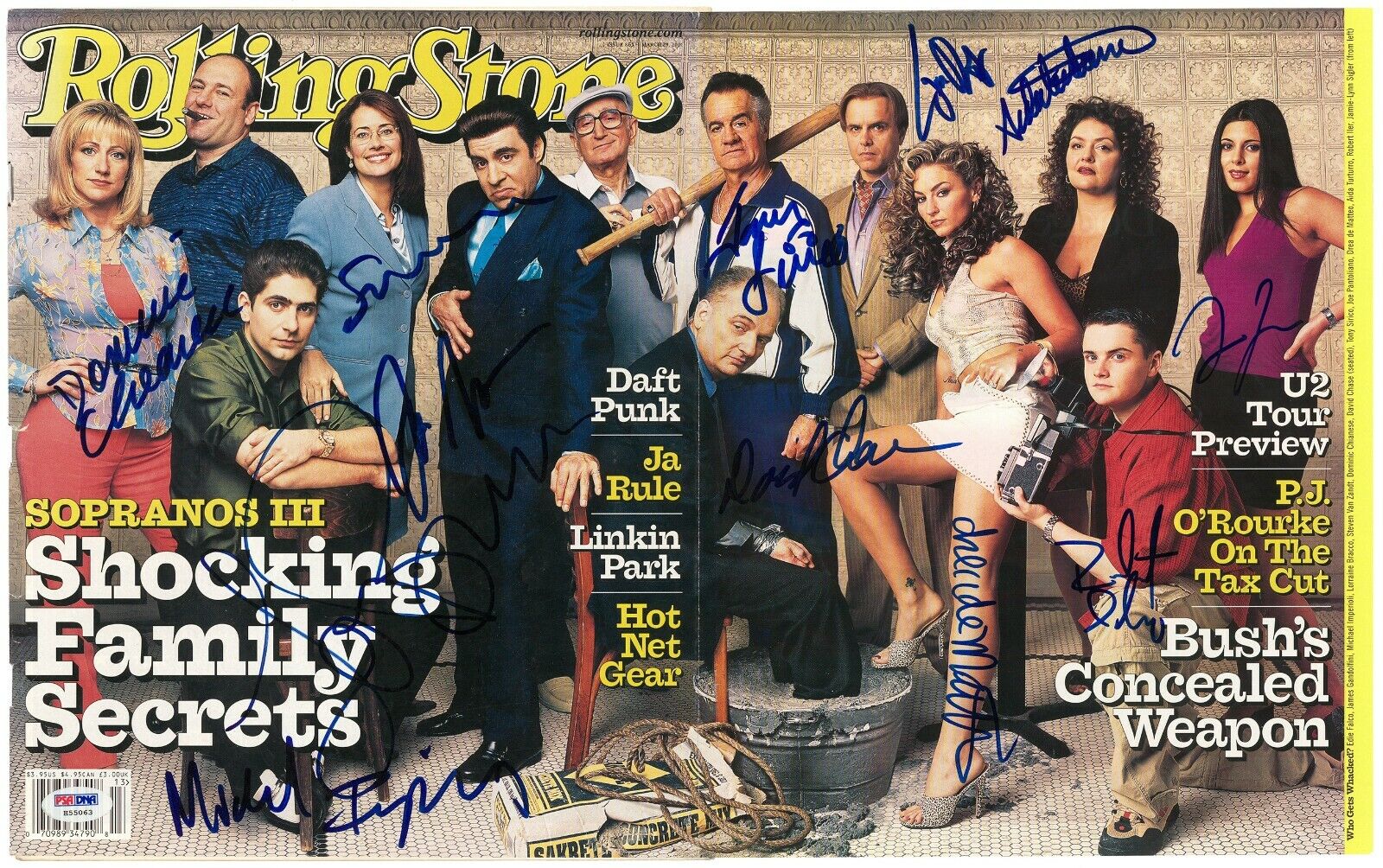 The Sopranos Cast Signed Rolling Stone Magazine 12 Signature PSA DNA COA