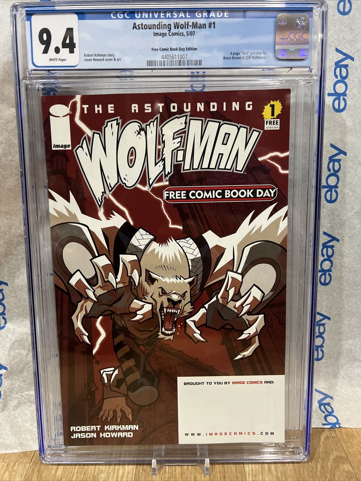 FCBD The Astounding Wolfman #1 CGC 9.4 (2007) Free Comic Book Day Kirkman Image