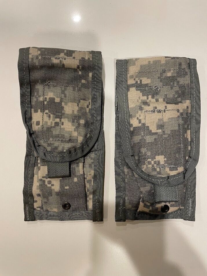QTY 2: NOS US Military Molle II ACU M 4 DOUBLE Magazine Pouch 8465-01-525-0606
