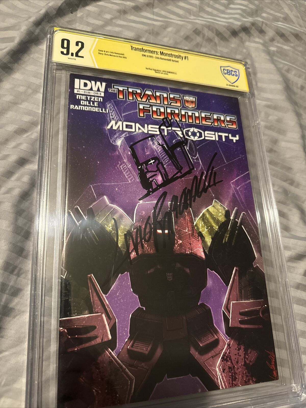 Transformers: Monstrosity #1 Cbcs 9.2 Signed And Sketched By Livio Ramondelli🔥