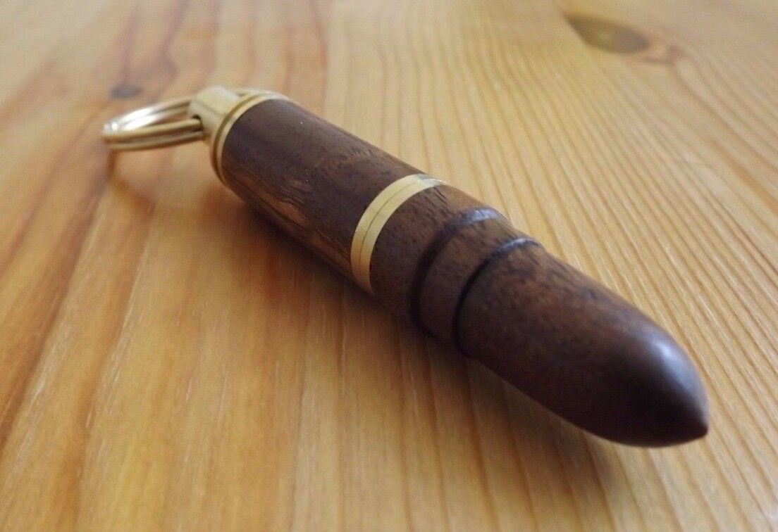 Rose Wood Stainless Steel Bullet Shape Cigar Punch NEW