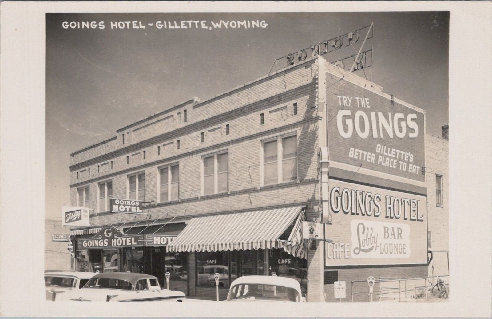 RPPC Postcard Goings Hotel Gillette Wyoming WY 
