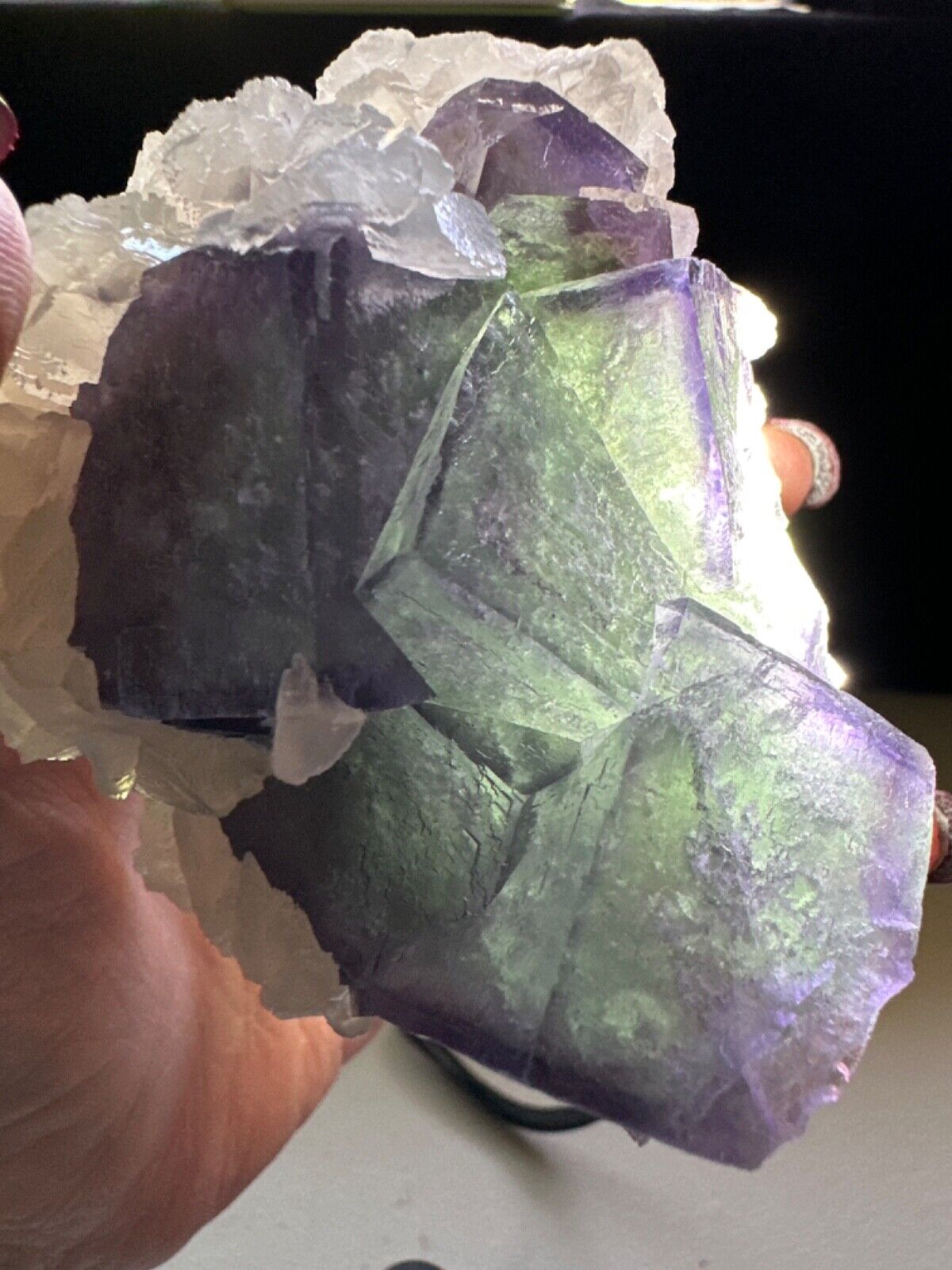 Purple Window Green Fluorite Cubic Specimen,Quartz Crystal,Metaphysical,Decor