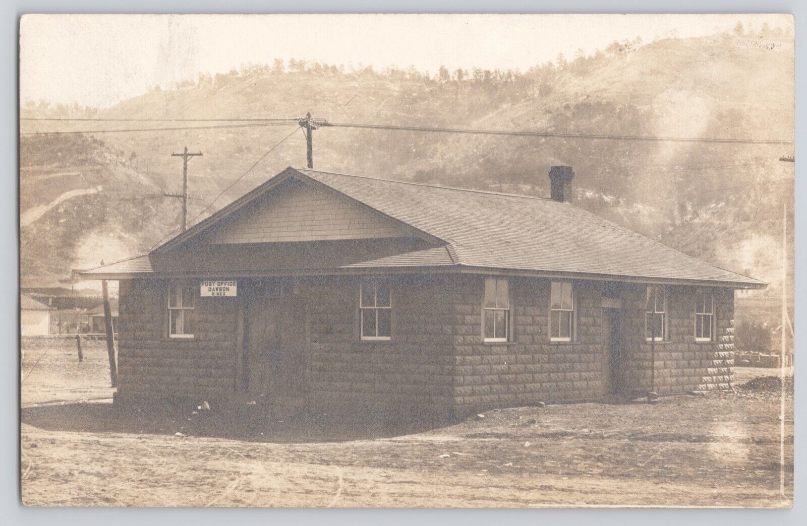 Postcard RPPC Photo New Mexico Dawson Post Office Antique Vintage Ghost Town