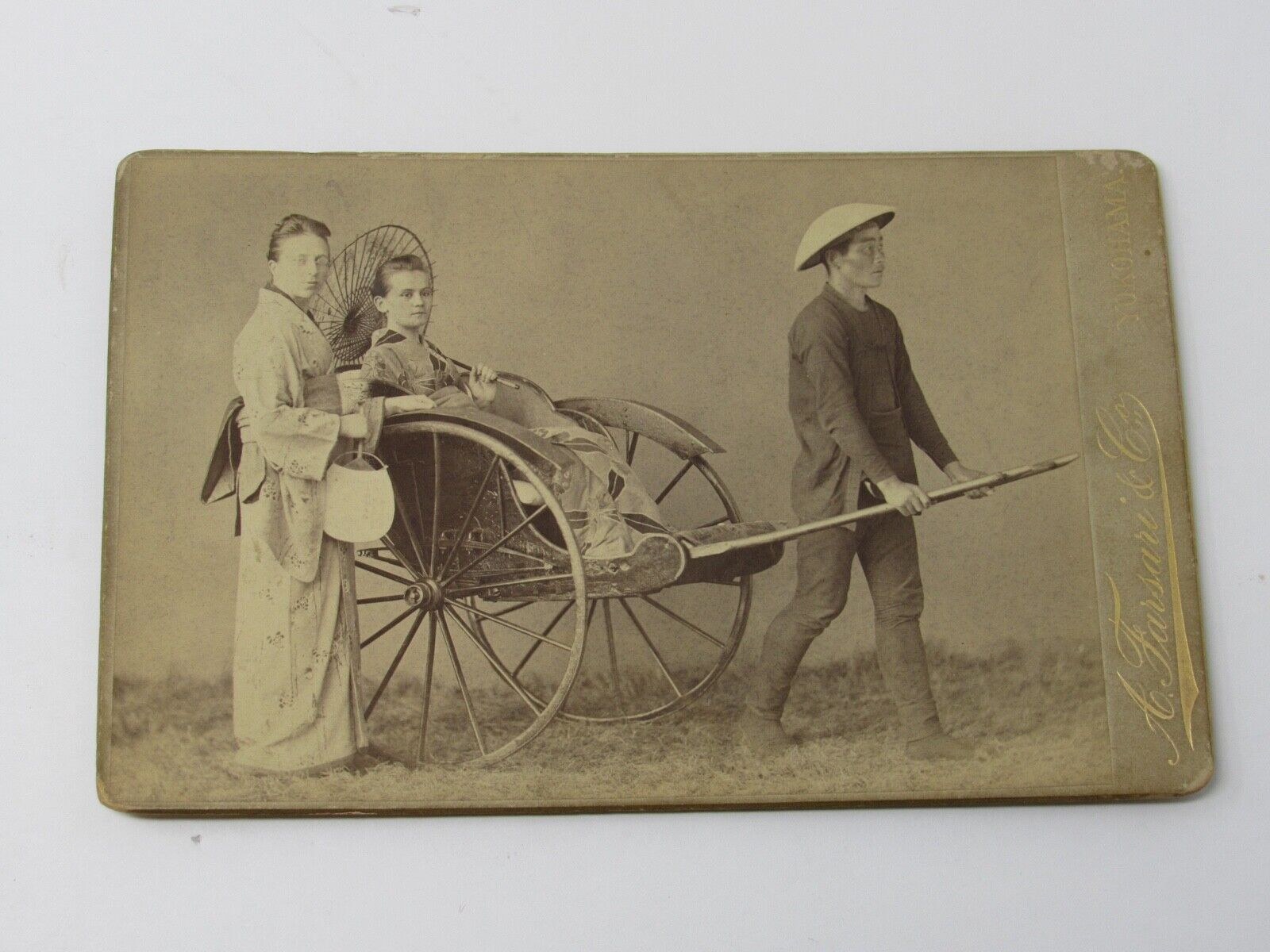 1890 Photo Korean American Missionaries Margaret Jones Rosetta Sherwood Rickshaw