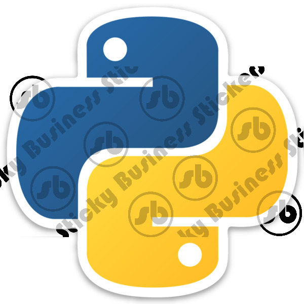 Glossy Python Programming Language Logo 3 inch Vinyl Sticker Computer Coding 