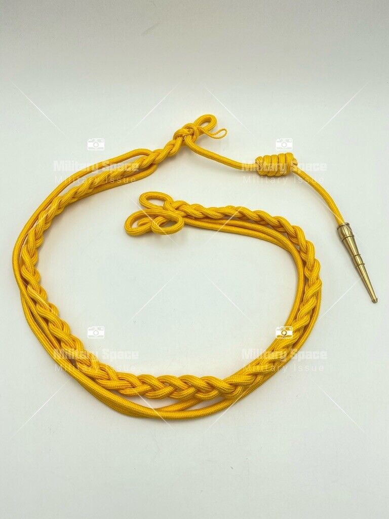 GENUINE U.S. ARMY SHOULDER CORD: 2720 GOLD RAYON WITH BRASS TIP