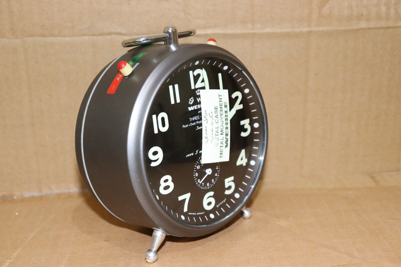 Rare Vintage Three In One Wehrle Alarm Clock Made In Germany New Original box.